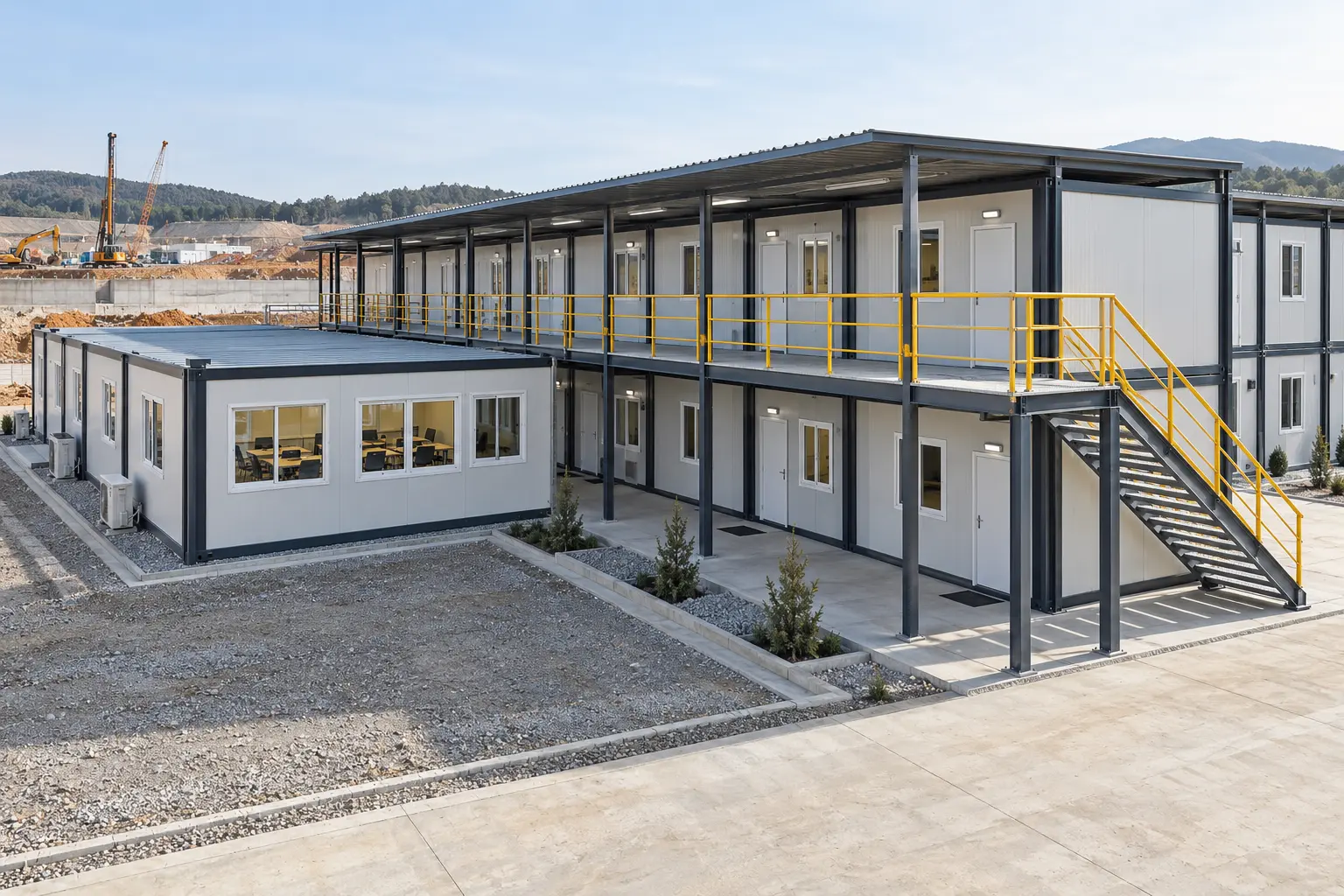 Çok birimli konteyner şantiye yapısı